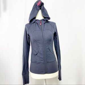 Lululemon Navy Blue hooded Long sleeve zip-up Sz 2